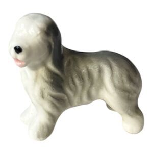 Vintage Bug House Sheepdog Porcelain Miniature Figurine 1-1/2"